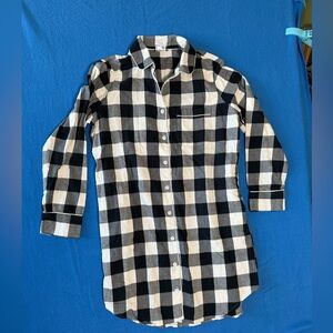 Lands End Buffalo Plaid 100% Cotton Flannel Nightgown Sz M 10/12 NWOT